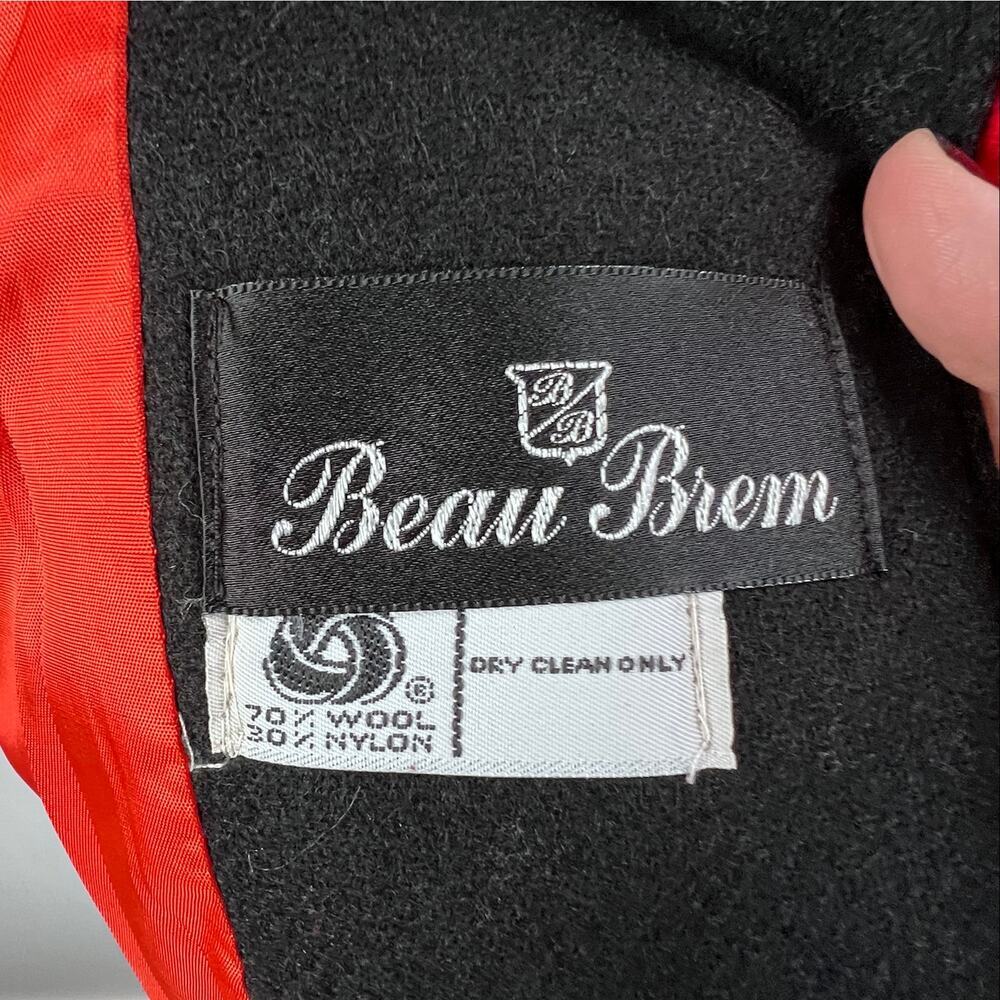 Beau Brem Union Made Red Wool Blend Peacoat Vintage Coat - Picture 5 of 7